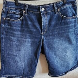 Silver Jeans Elyse Bermuda Dark Blue Women's Shorts Inseam 10"